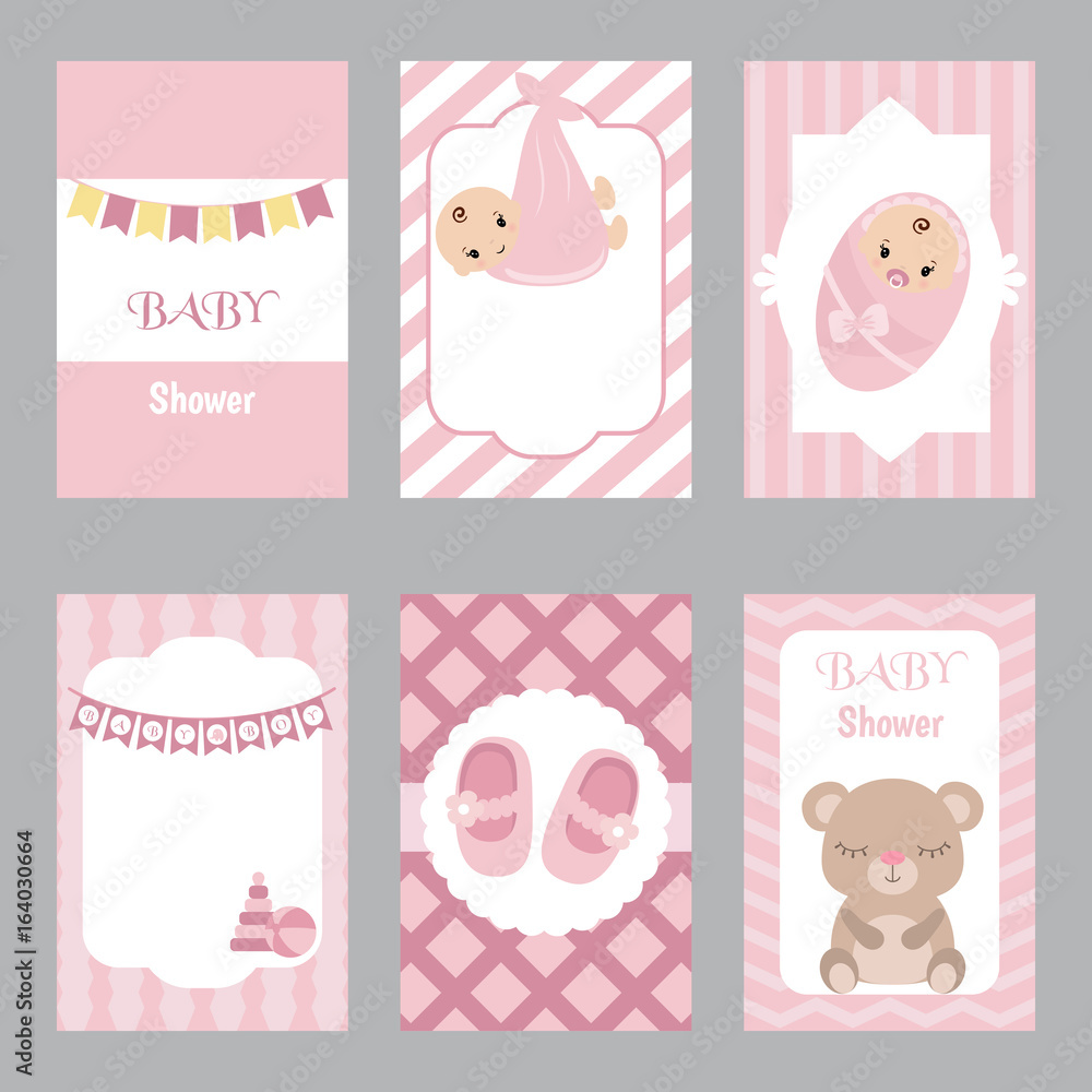 Collection of cute baby girl card