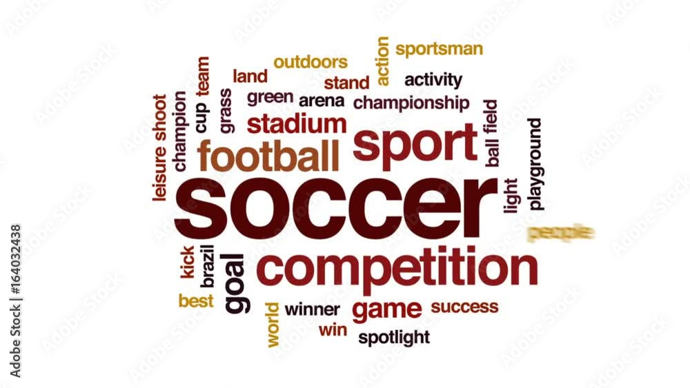 Soccer animated word cloud, text design animation. Soccer animated word cloud, text design animation.