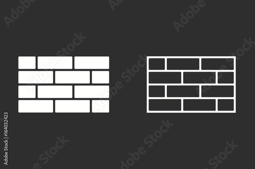 Brick wall - vector icon.