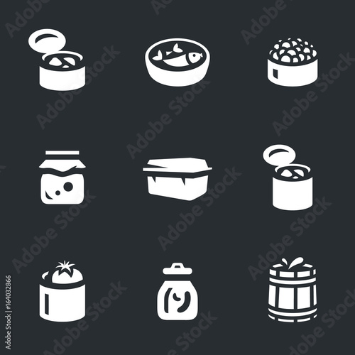 Vector Set of Canned food Icons.