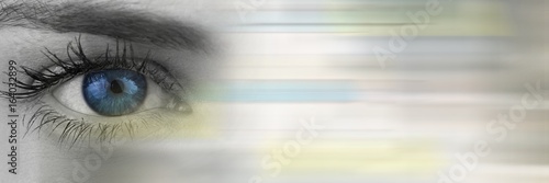 Fotografía Close up of eye in greyscale with motion blur transition