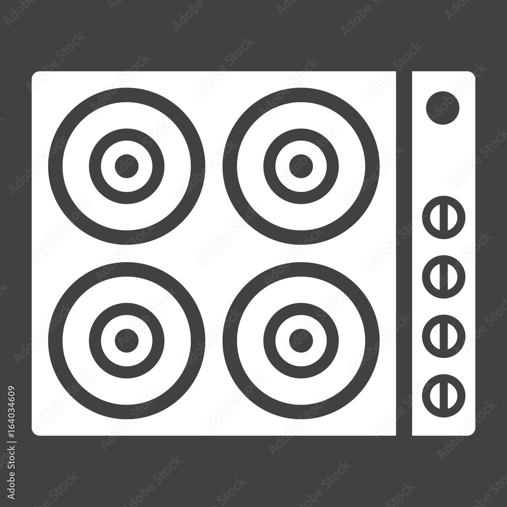 electric hot plate glyph icon, electrical stove and appliance, vector graphics, a solid pattern on a black background, eps 10. electric hot plate glyph icon, electrical stove and appliance, vector graphics, a solid pattern on a black background, eps 10.