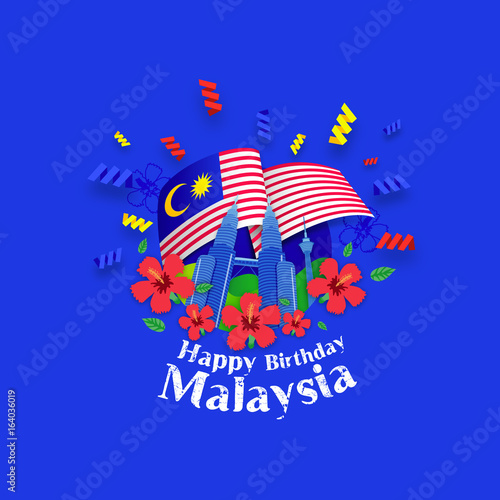 Happy Birthday Malaysia Greeting Card photo