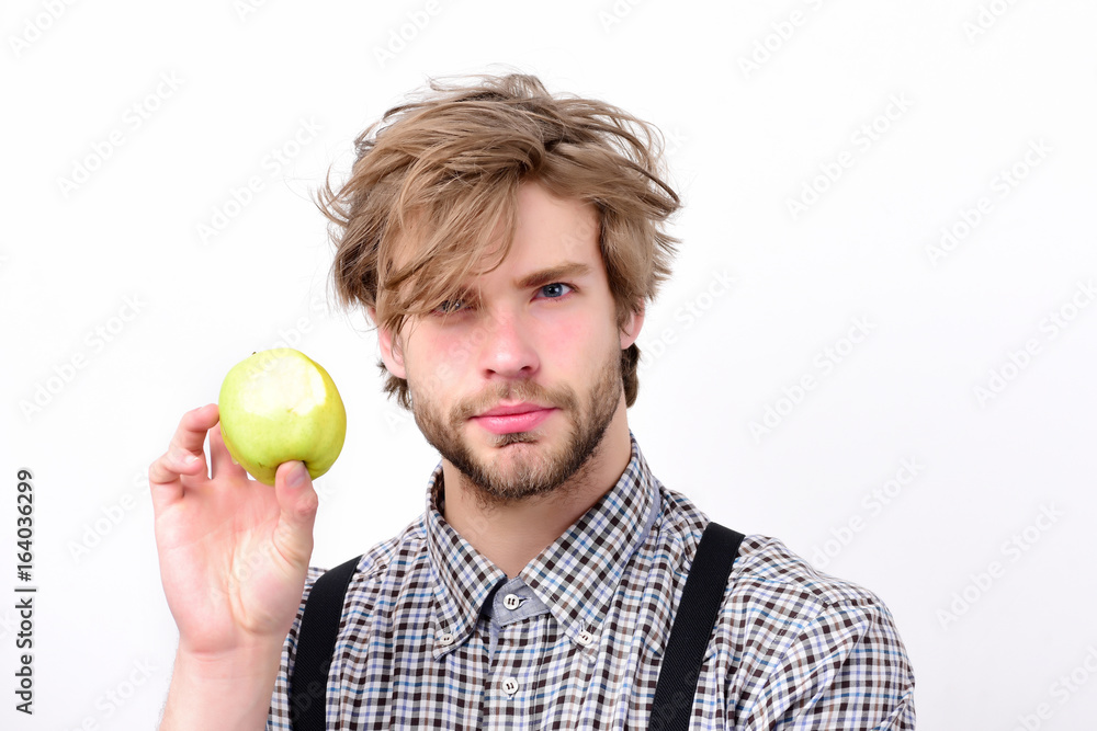 Healthy lifestyle and diet concept. Farmer with fresh fruit Healthy lifestyle and diet concept. Farmer with fresh fruit