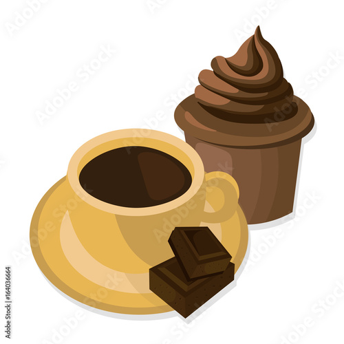 Coffee cup and sweets delicious Vector. Modern icons for coffee shop and coff...