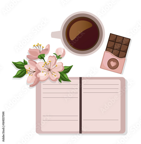 Coffee cup and sweets delicious Vector. Modern icons for coffee shop and coff...