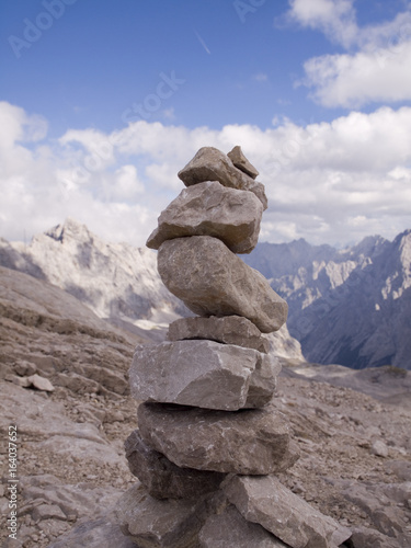 Stapel Steine auf der Zugspitze