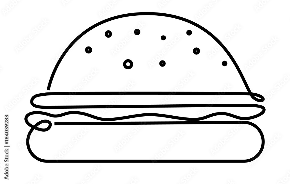 Burger one line drawing
