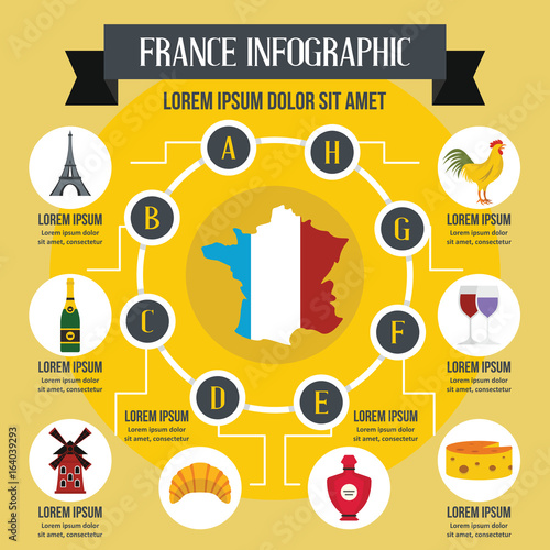 France infographic concept, flat style