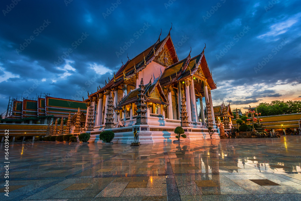 Wat Suthat public places popular with tourists in Thailand.