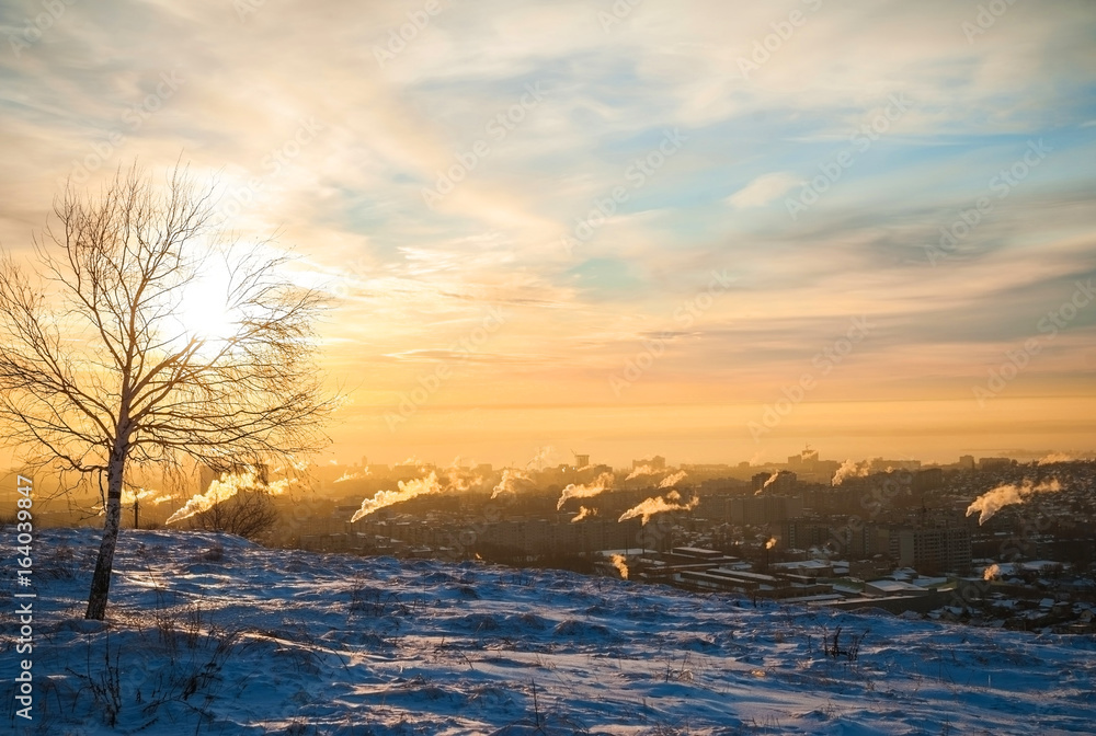 Winter landscape. The nature of Saratov, Russia in winter. Winter landscape. The nature of Saratov, Russia in winter.