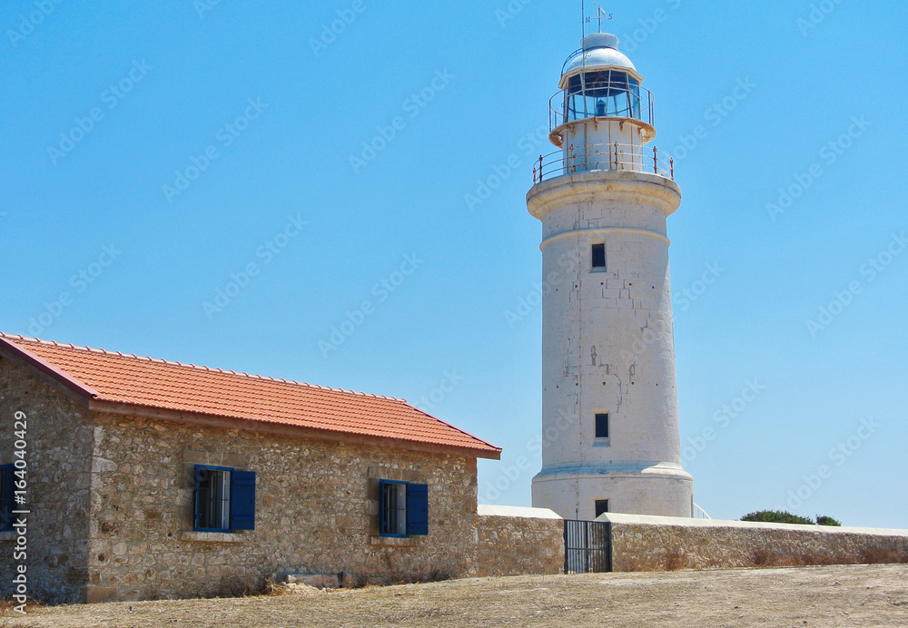 Lighthouse in archaeological park in Kato Paphos, Cyprus.