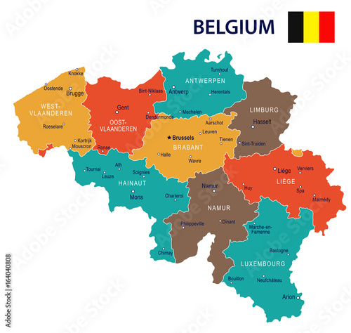 Belgium - map and flag illustration