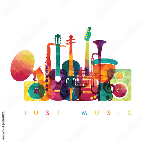 Colorful music background. Vector illustration