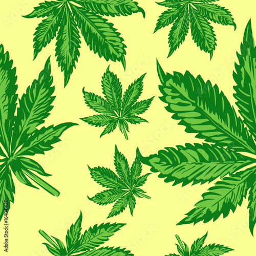 Cannabis leafs seamless vector pattern