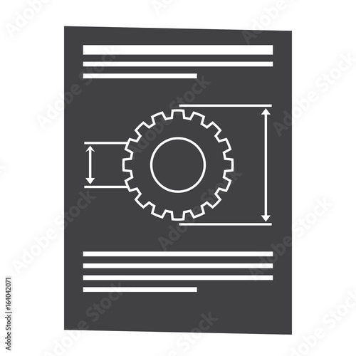 Product requirements document vector silhouette isolated on white background