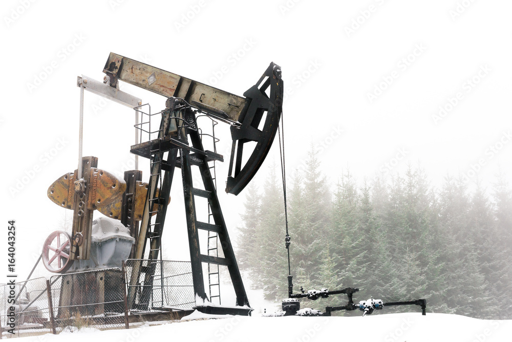 oil Derrick in winter
