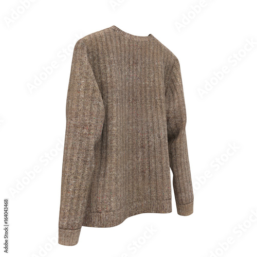 Blank Sweater on white background. Front view. 3D illustration, Clipping Path
