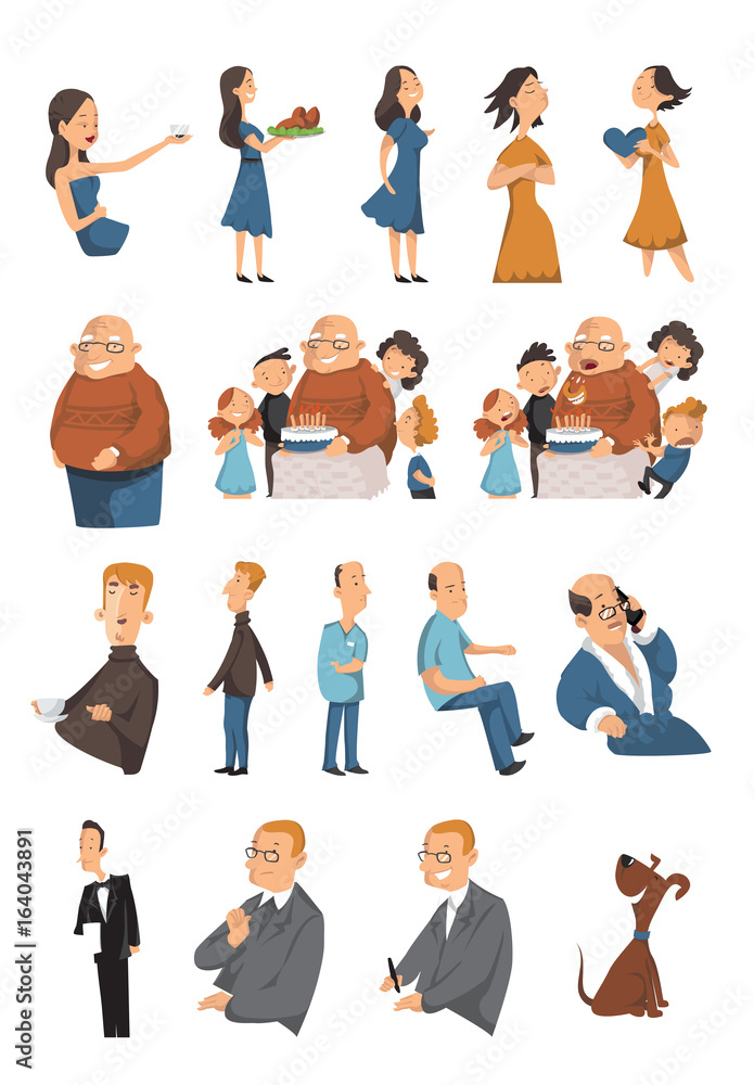 People lifestyle character animation Vector family collection. Cartoon faces, emotions, expressions. Different life moments moods People lifestyle character animation Vector family collection. Cartoon faces, emotions, expressions. Different life moments moods