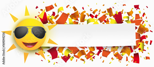 Paper Banner Funny Sun Sunglasses Confetti