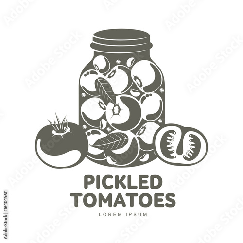 Pickles glass jar flat illustration