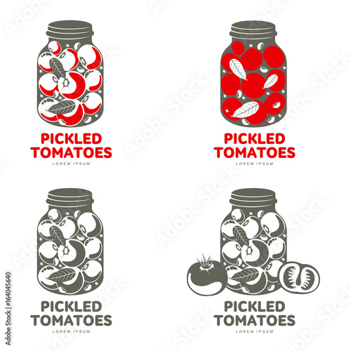 Pickles glass jar flat illustration