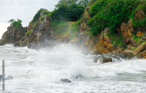 Stock Photo - Powerful Waves on a rocky beach