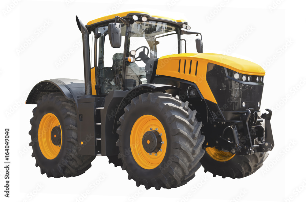 Obraz premium Agricultural tractor isolated on a white background