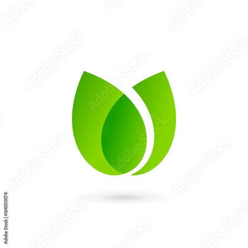 Eco leaves tulip logo icon design template elements