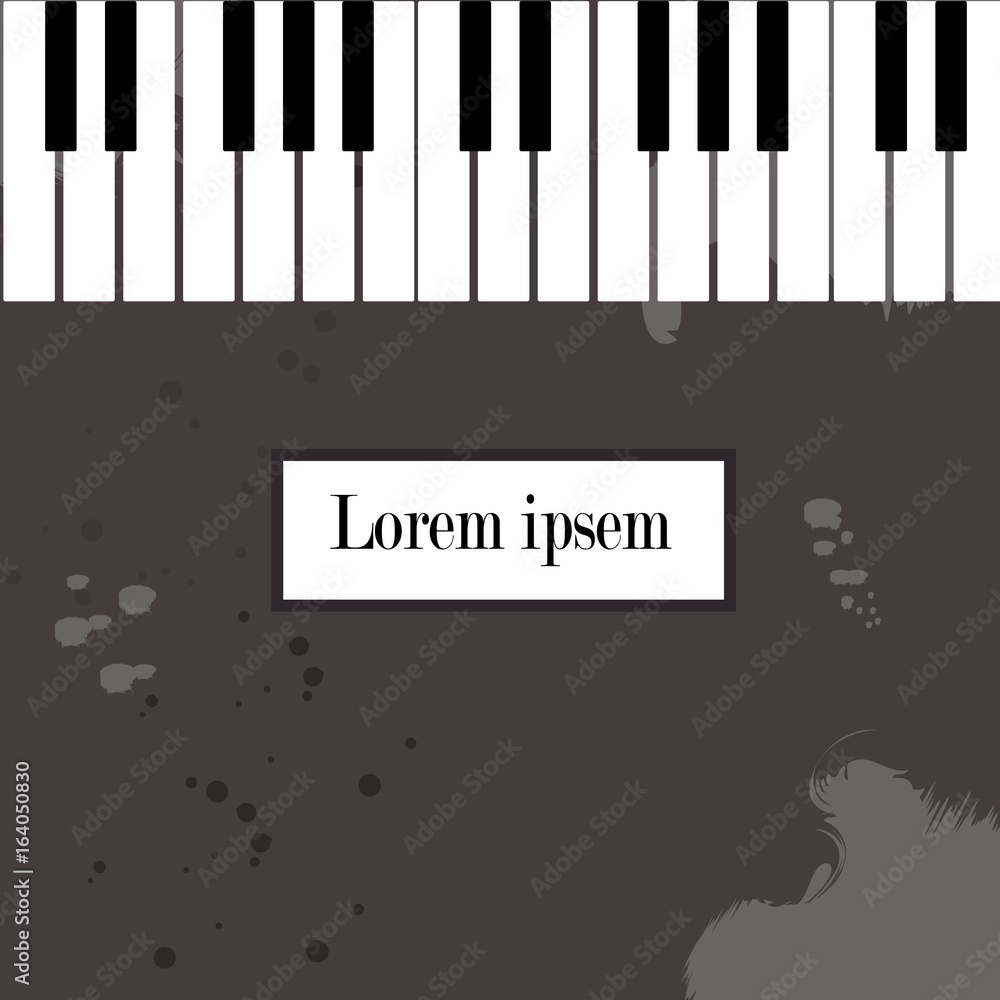 Fototapeta premium Piano recital poster, leaflet or invitation design template.