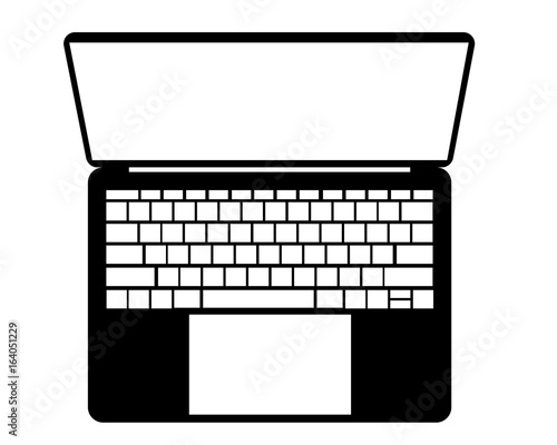 pittogramma laptop computer - pc nero