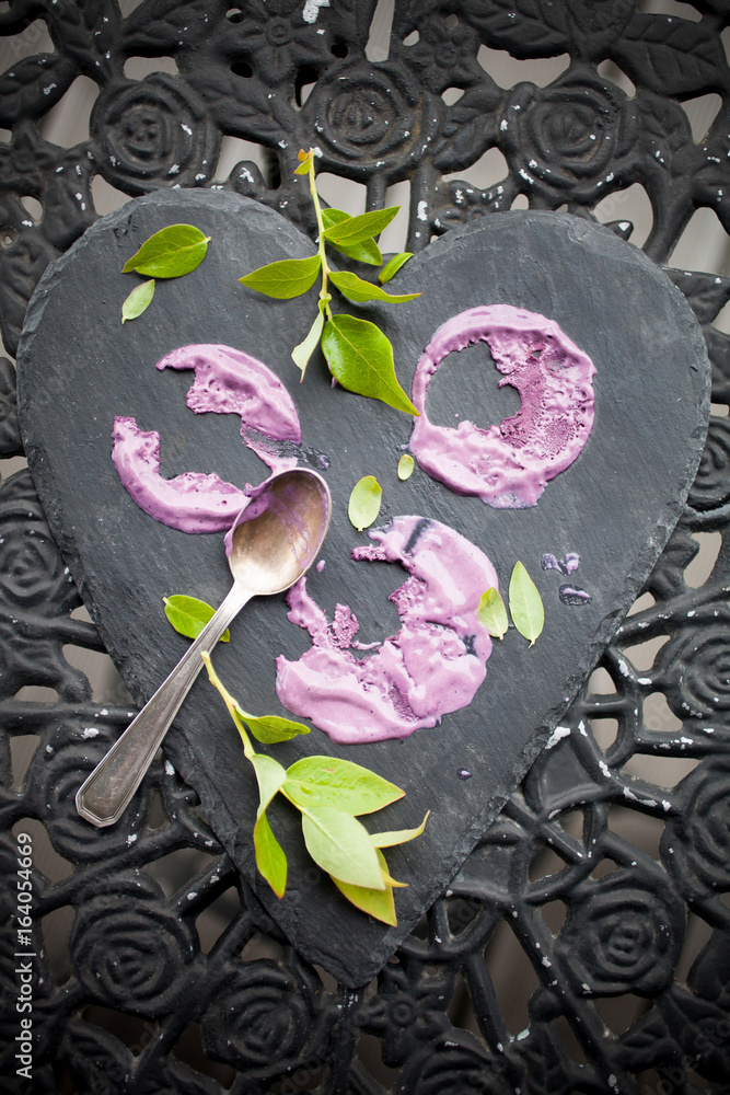 Blueberry ice cream cake