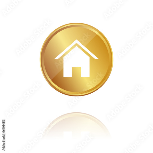 Wohnung - Haus - Mieten - Gold Münze mit Reflektion