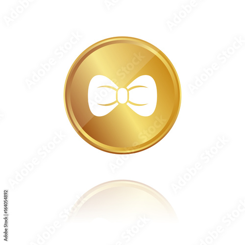 Fliege - Gold Münze mit Reflektion