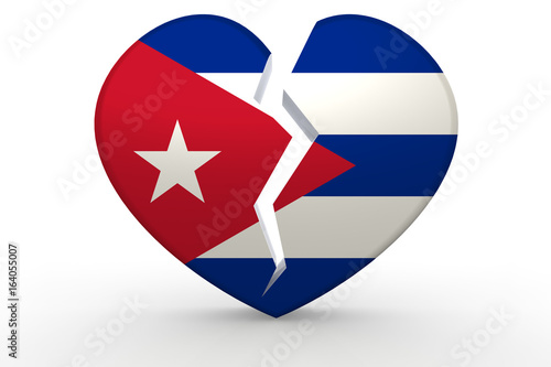 Free Download Broken white heart shape with Cuba flag - GFXLoad