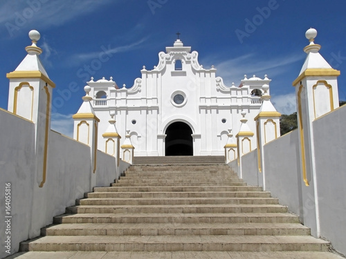White church of Apaneca, El Salvador, Central America photo