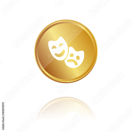 Schauspiel - Gold Münze mit Reflektion