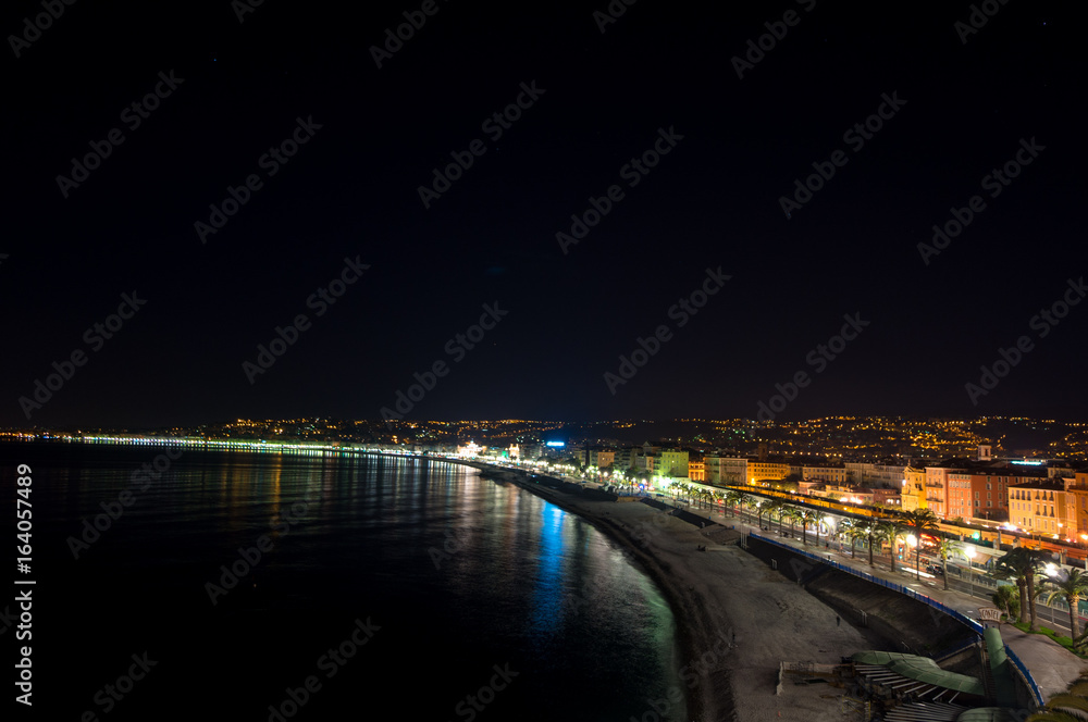 The night view of Promenade des Anglais