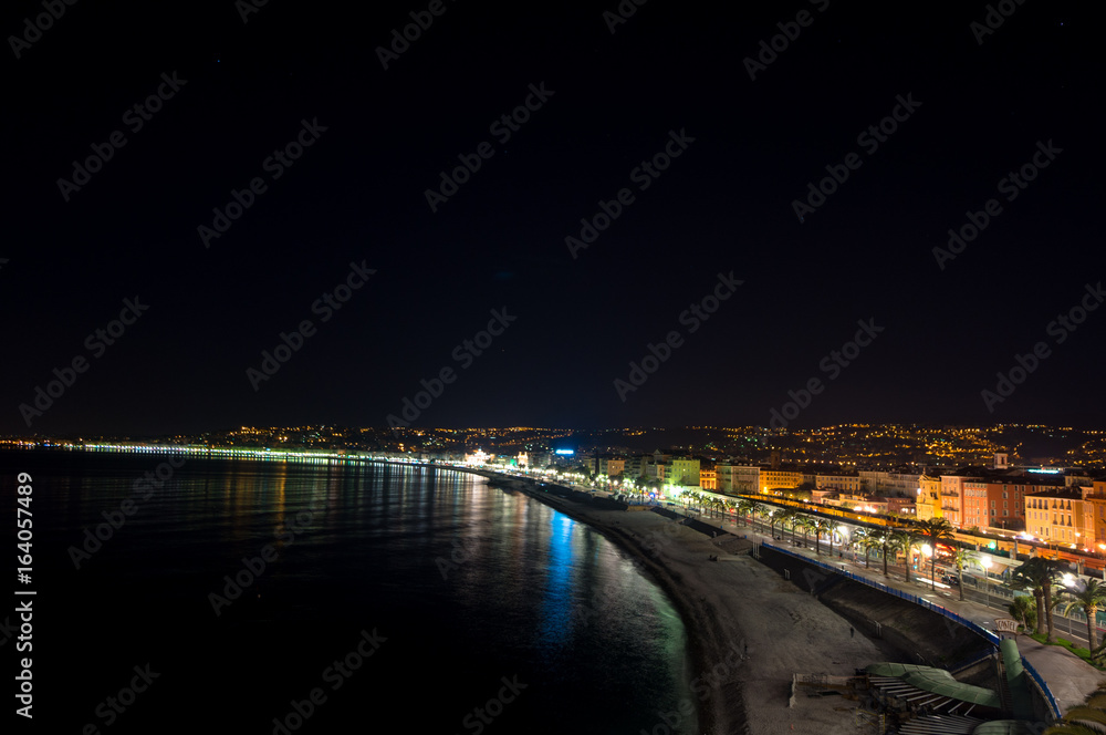 The night view of Promenade des Anglais The night view of Promenade des Anglais