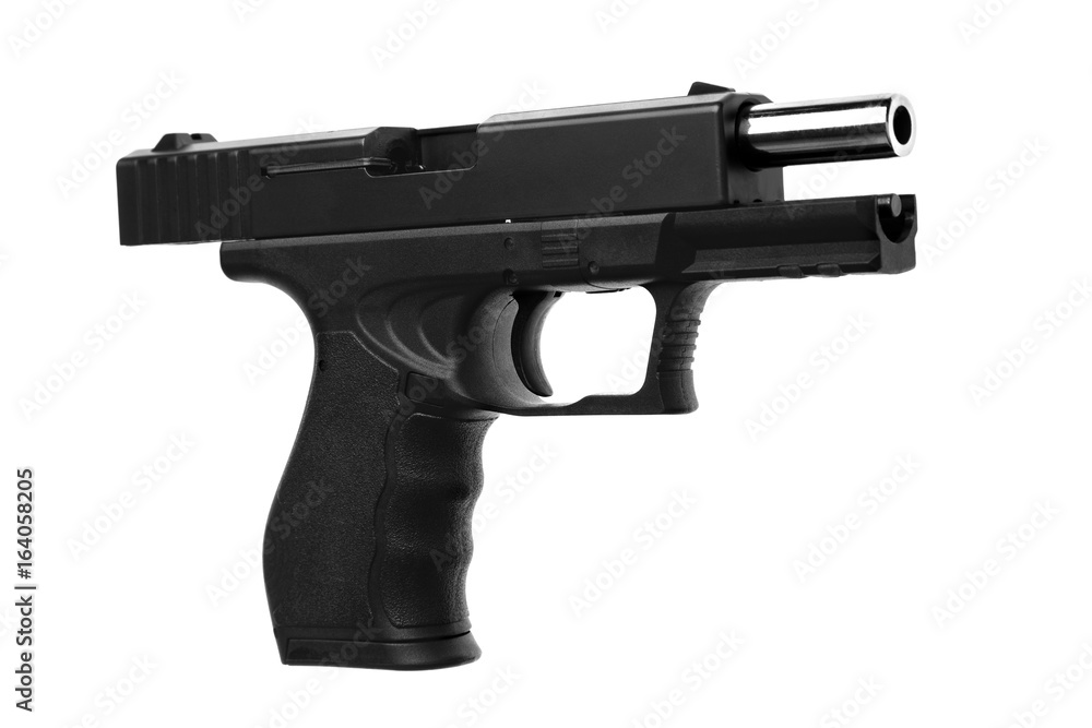 black gun pistol isolated on white black gun pistol isolated on white