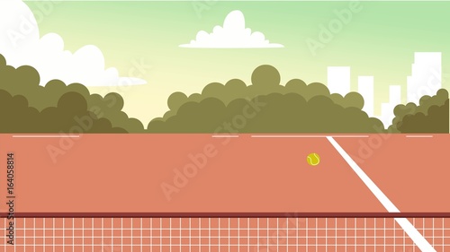 Digital Vector tennis court background for commercial, character, animation