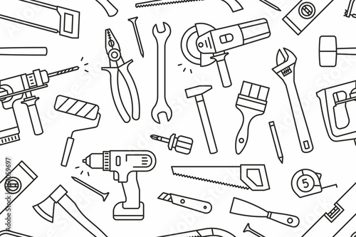 Building tools seamless pattern