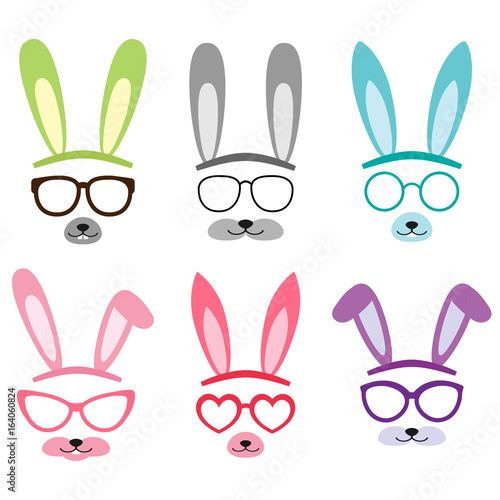 Set of cartoon vector bunny ears