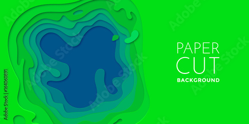 Multi color layers effect papercut 3D paper cut topography vector art background texture