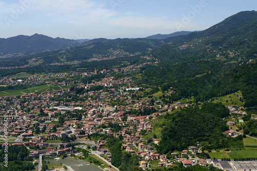 Almenno san Salvatore aerial from east  Italy