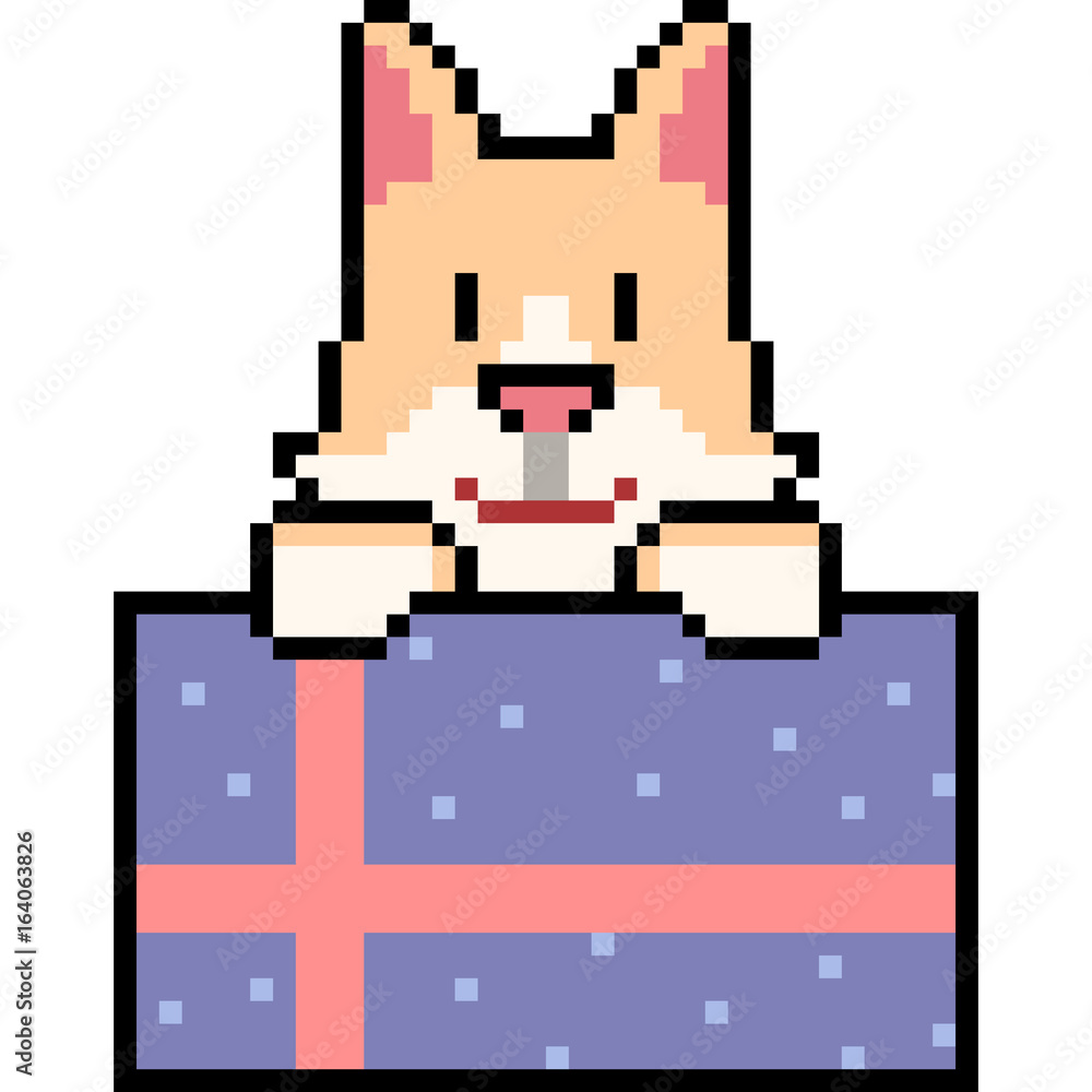 vector pixel art cat gift vector pixel art cat gift