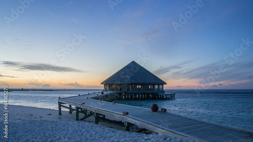 A hut in the sunrise beach photo