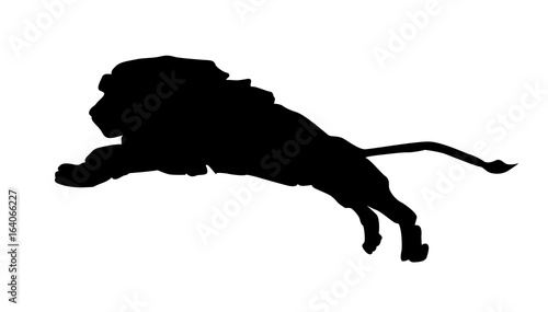 Lion icon silhouette isolated on white background vector illustration