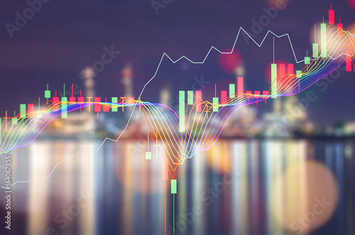 Power plant and oil tank, petrochemical industrial plant at night and Twilight sky view, technician Industrial workers, engineer manager working in a power plant.