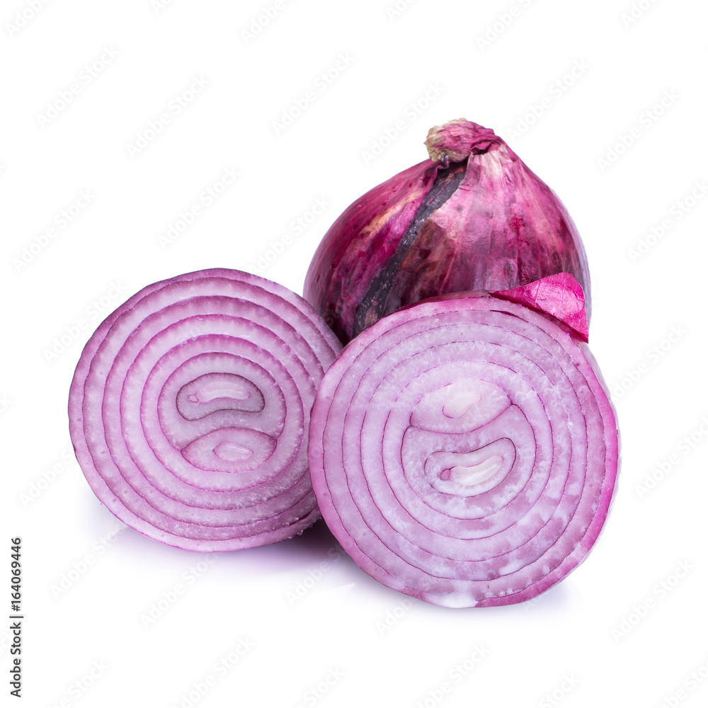 Sliced Fresh onion and Ripe onion on white background. Sliced Fresh onion and Ripe onion on white background.